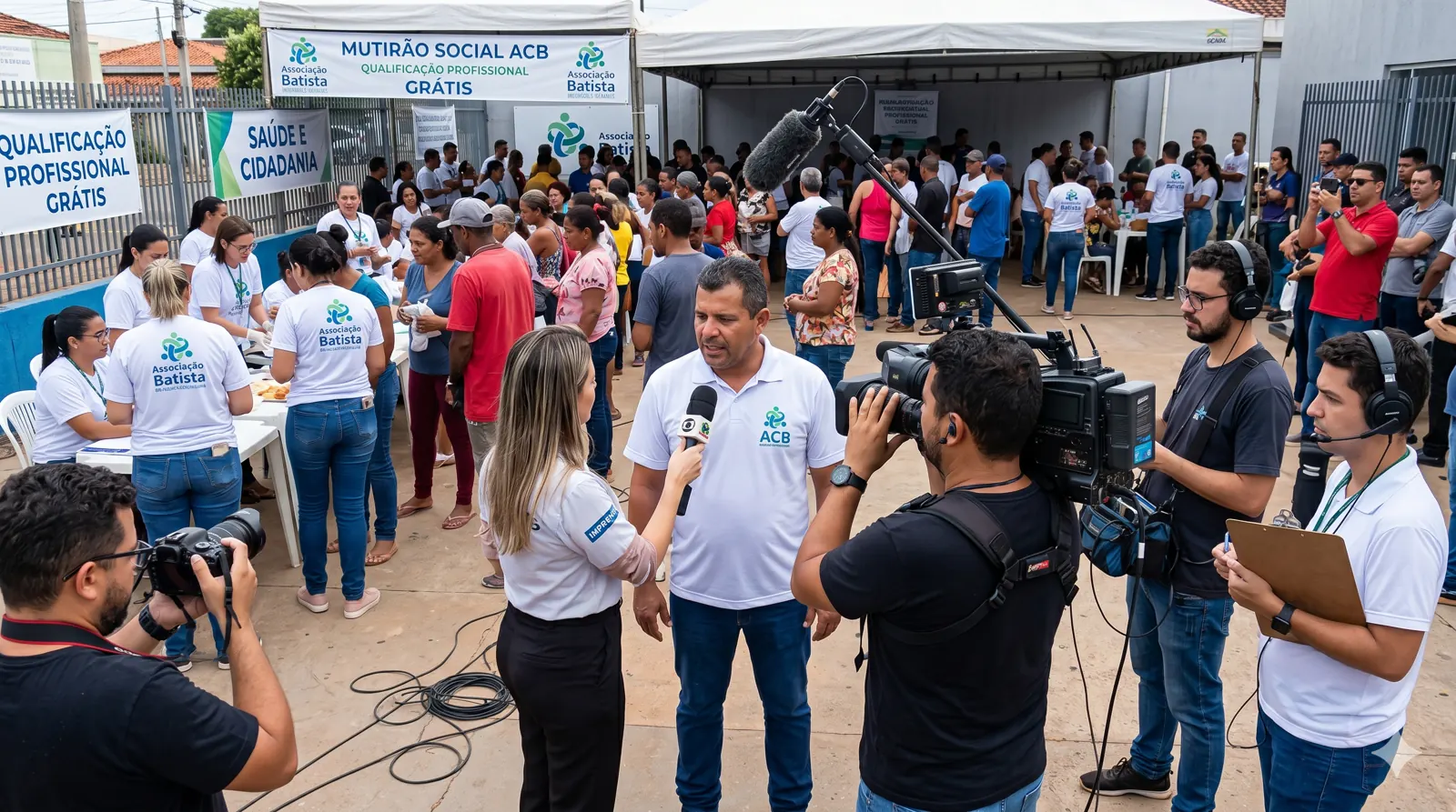 Imprensa cobrindo mutirão social da ACB